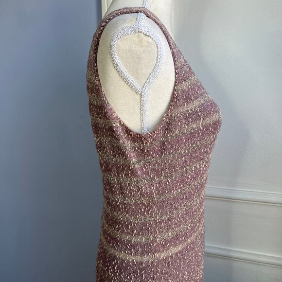 Laura Yang 70s Vintage Mod Swing Dress Purple Knit Eyelet Women's Size Medium - Picture 9 of 14